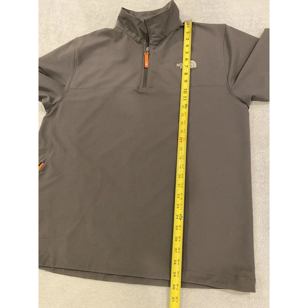 North Face Jacket Adult L Gray 1/4 Zip Pullover Mock Neck Polyester Large Look!